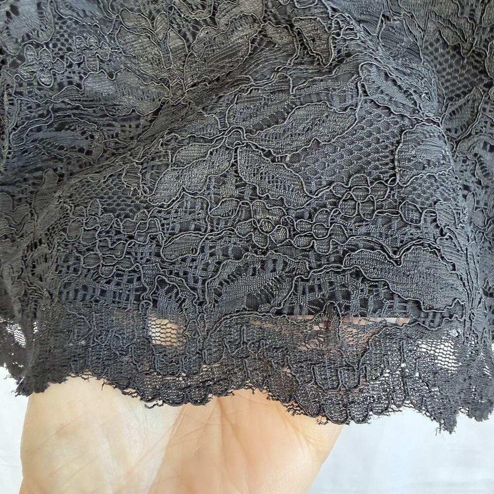 Coldwater Creek Women's Black Lace Overlay Blouse Top L/14 Date Night Event - Picture 5 of 8